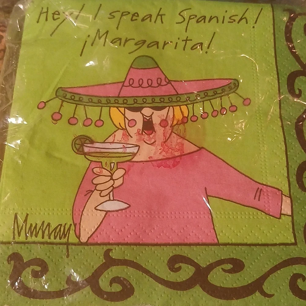 Design Design Fiesta Party Napkins Green Pink NWT